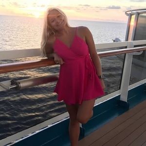 Hot Pink Wrap Romper